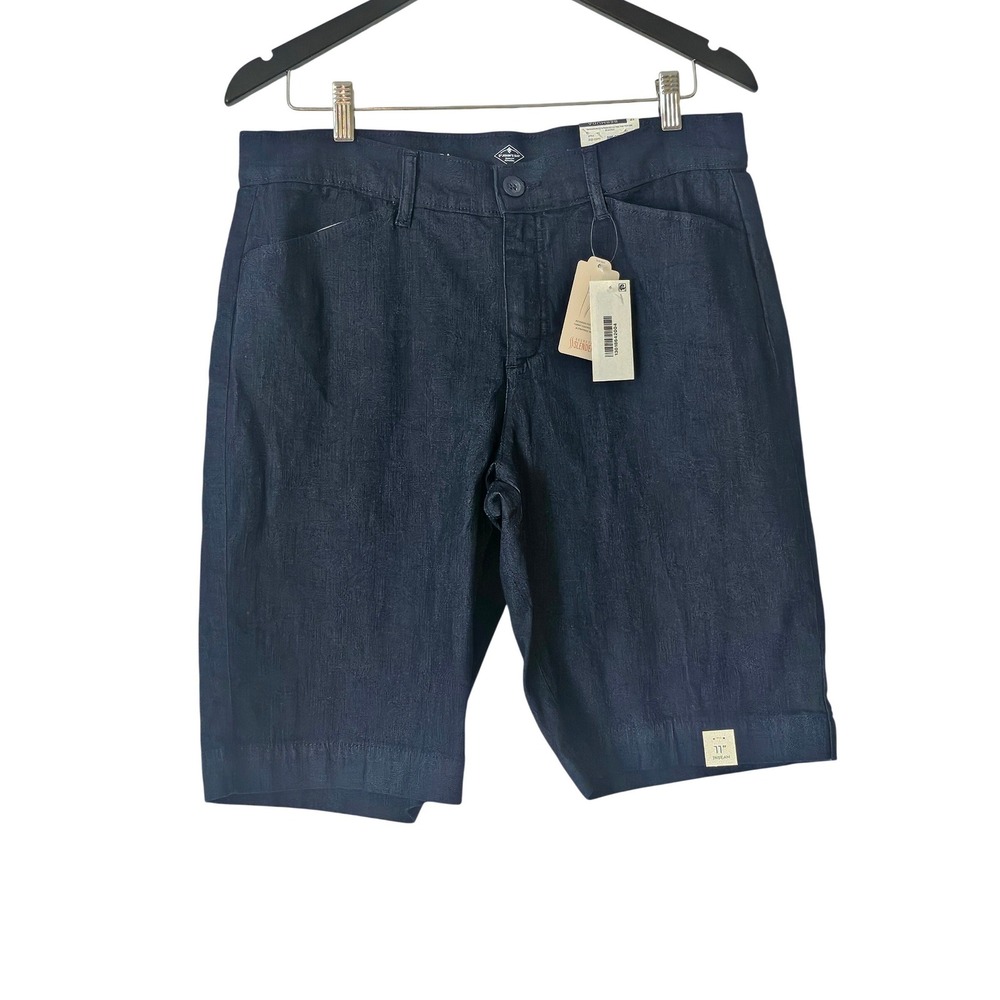 St John's Bay Secretly Slender Bermuda Shorts Size 12 NWT Dark Indigo Preppy